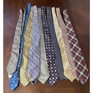 Lot 10 Neckties Mix Quilter Craft Multicolor Pattern Variety Tie Lots